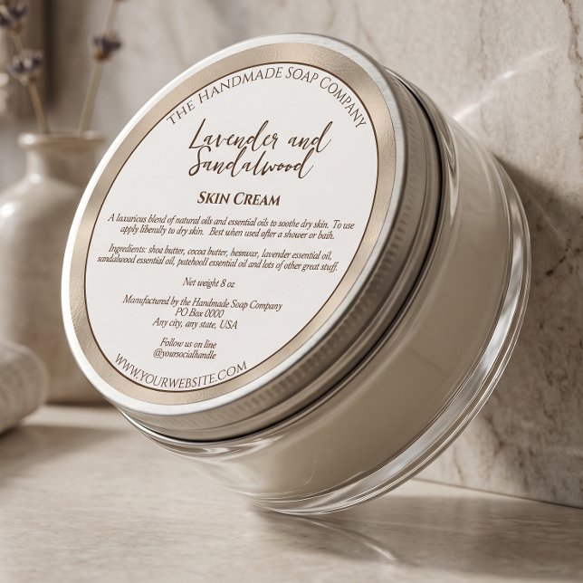 Étiquette de pot de cosmétiques en blanc et papier (Créateur téléchargé)