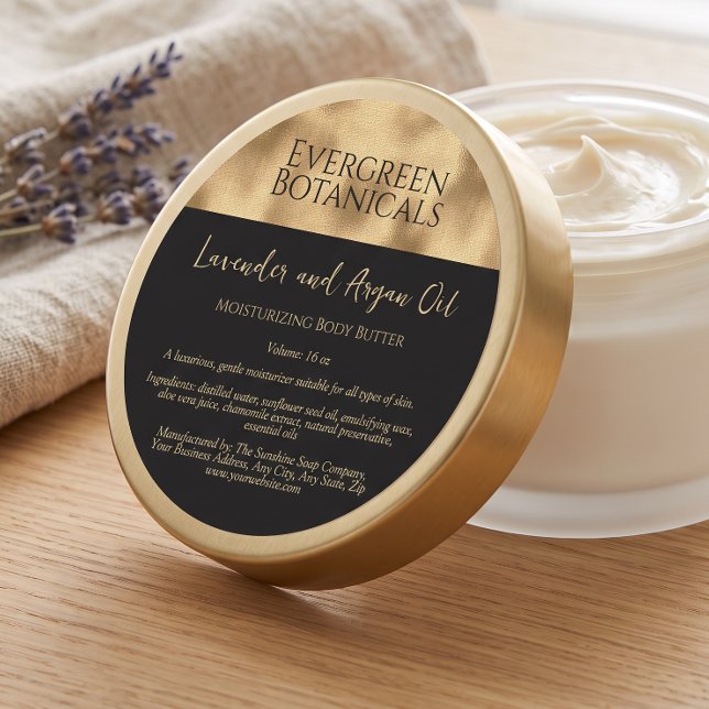 Étiquette de pot de cosmétiques en feuille d'or no (Créateur téléchargé)