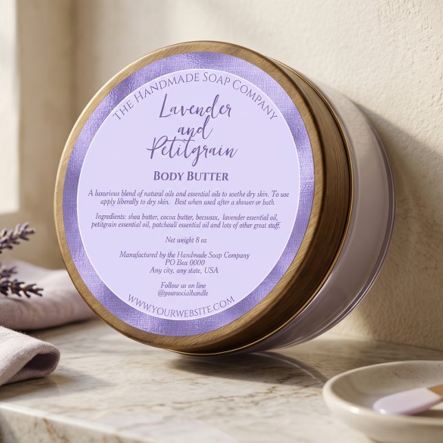 Étiquette de pot de cosmétiques en Purple et Purpl (Créateur téléchargé)