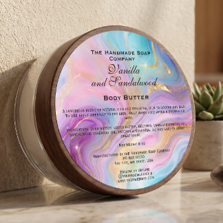 Étiquette de pot de cosmétiques holographique et o
