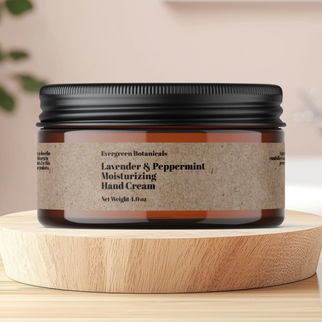 Étiquette de pot de cosmétiques kraft moderne 1 x  (Créateur téléchargé)