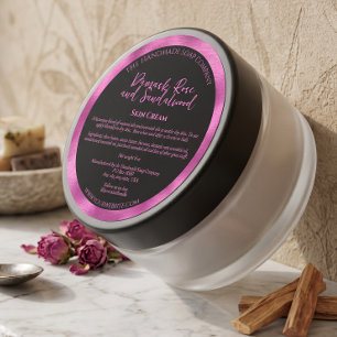 Étiquette de pot de cosmétiques noir et fuchsia av
