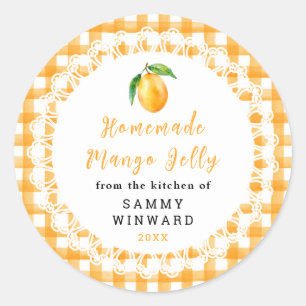 Étiquette de pot de gelée de mangue maison