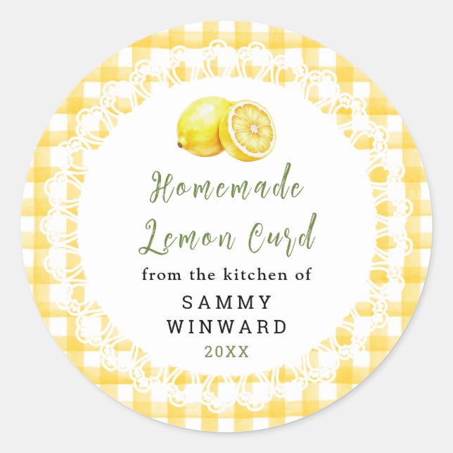Étiquette de pot de lemon curd maison (Devant)