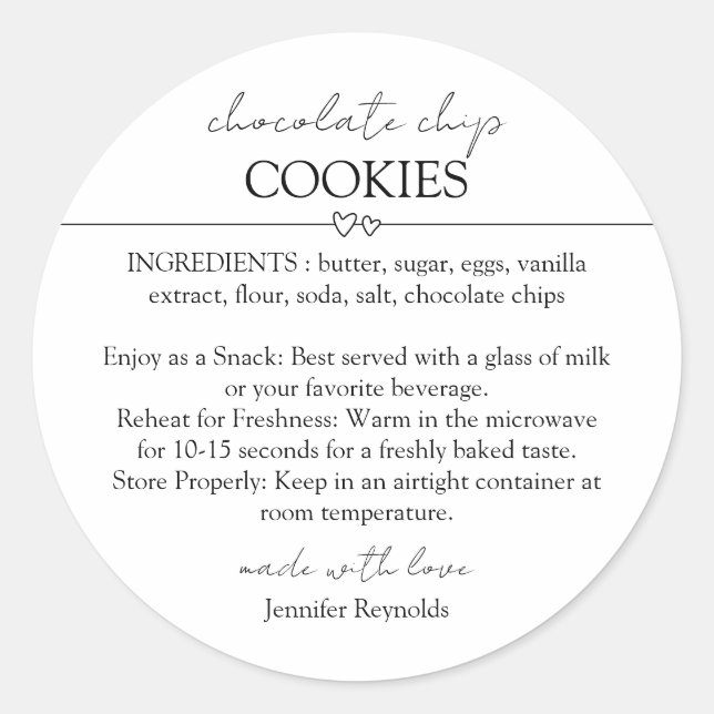Étiquette de pot de mélange à biscuits aux pépites (Devant)