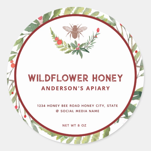 Étiquette de pot de miel de charcuterie (Devant)