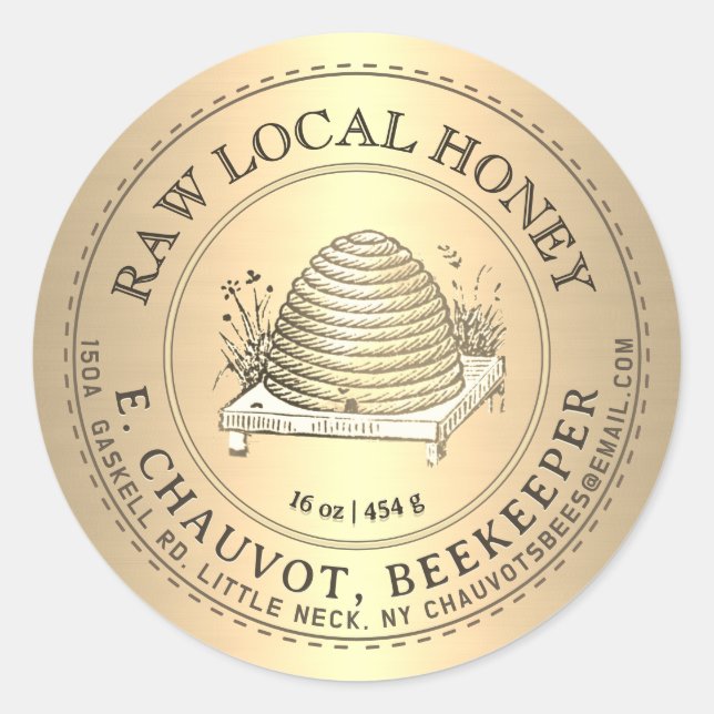 Étiquette de pot de miel kraft à soupe de miel (Devant)