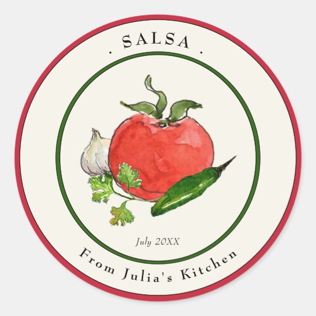 Étiquette de pot de salsa de tomate maison (Devant)