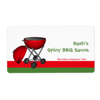 Étiquette de pot de sauce barbecue