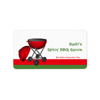 Étiquette de pot de sauce barbecue