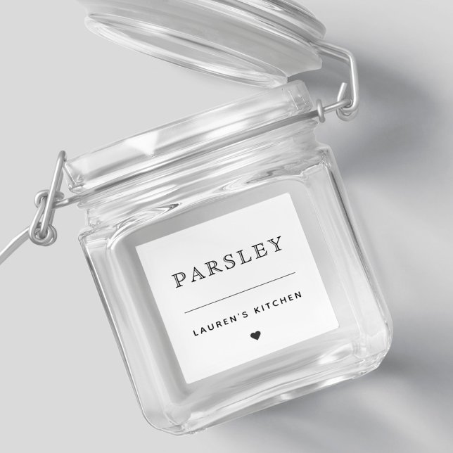 Étiquette de pot d'épices de cuisine étanche simpl (Créateur téléchargé)