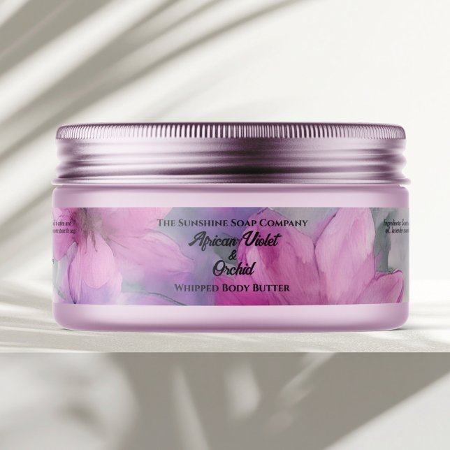 Étiquette de pot enveloppante de fleurs roses et v (Créateur téléchargé)