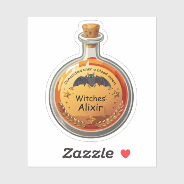 Étiquette de Potion de Sorcières Alixir (Feuille)