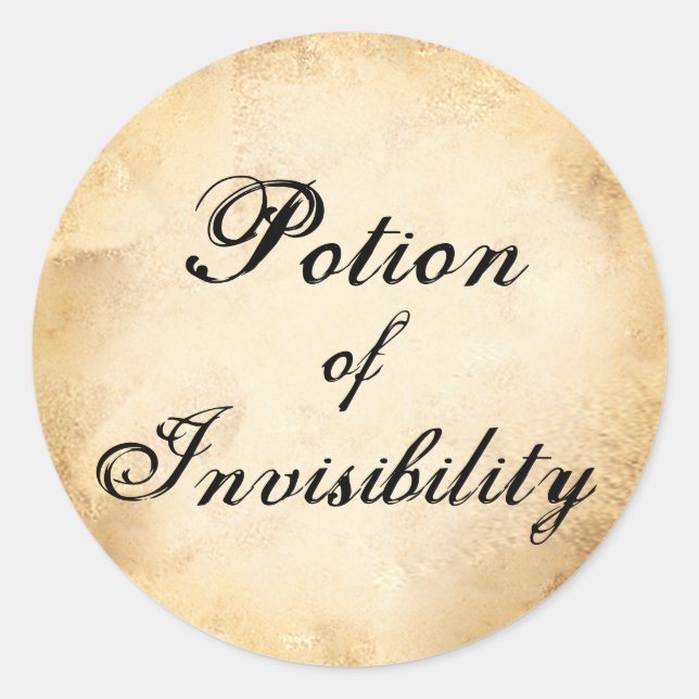 Étiquette de potion d'invisibilité de l'apothécair (Devant)