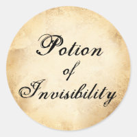 Étiquette de potion d'invisibilité de l'apothécair