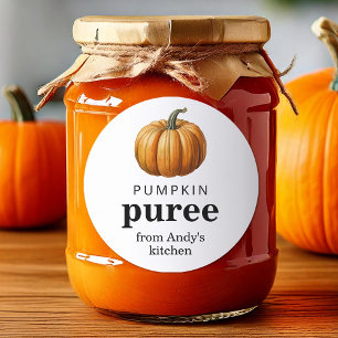 Étiquette de potiron en purée fait maison