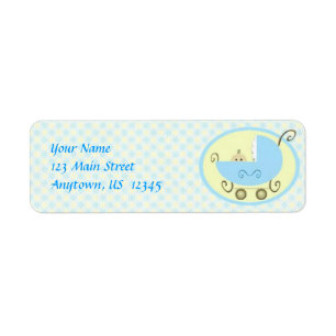 Étiquette de poussette bleu bébé