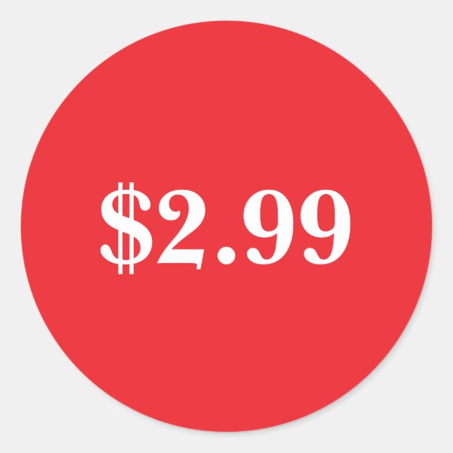 Étiquette de prix (Devant)