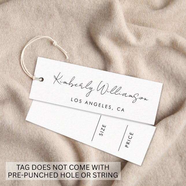 Étiquette de prix à l'écriture manuscrite chic (Chic Handwritten Script Price Hang Tag)