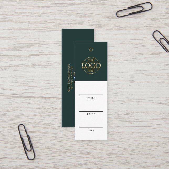 Étiquette de prix avec logo d'entreprise Simple Gr (Devant/Arrière en situation)