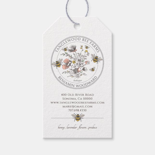 Étiquette de prix d'apiculture élégante (Devant)
