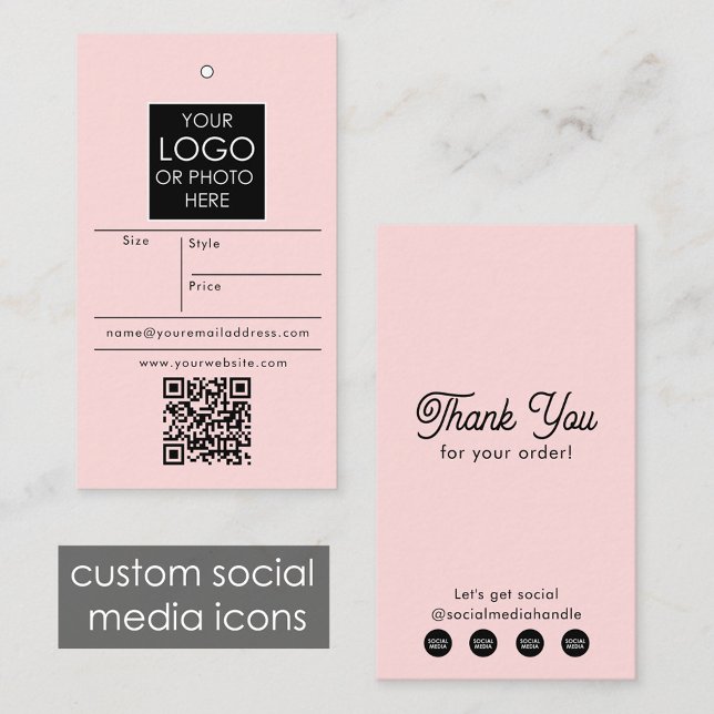 Étiquette de prix de détail modifiable Vêtements É (Editable Retail Price Tag Clothing Swing Tags Pink)