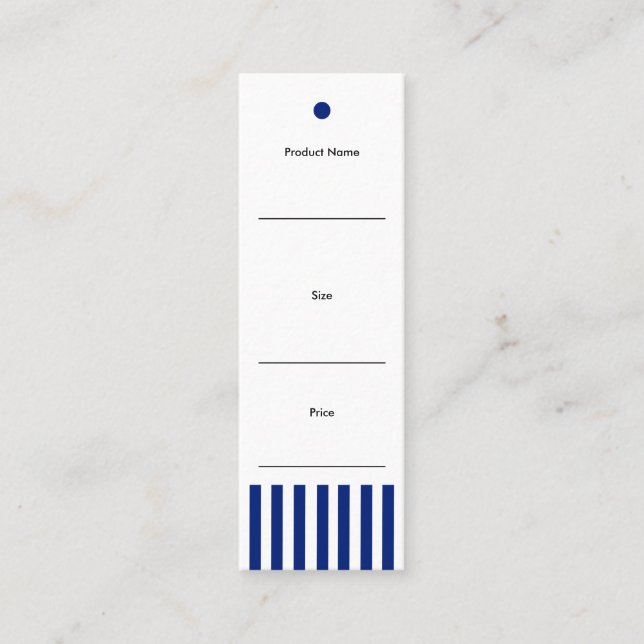 Étiquette de prix de la boutique à rayures bleu ma (Devant)