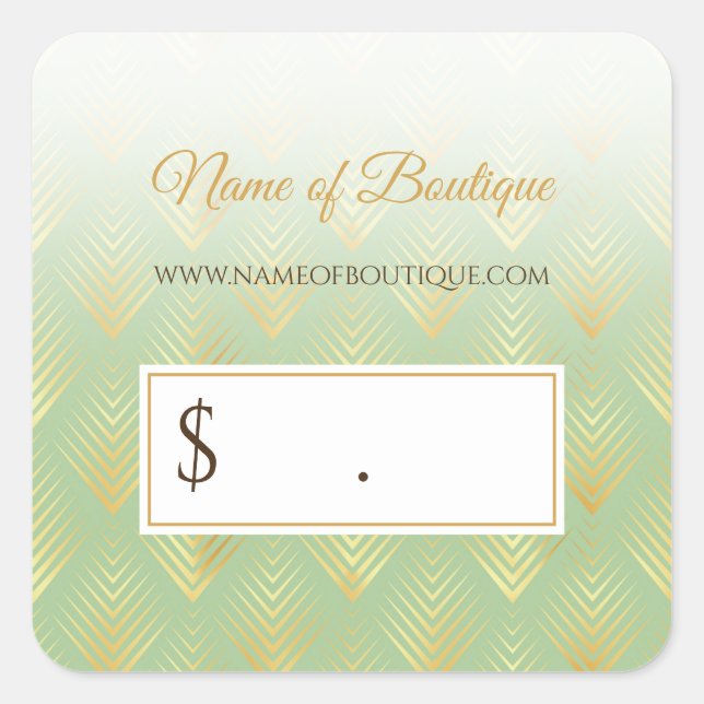 Étiquette de prix de la boutique Mint Gold (Devant)