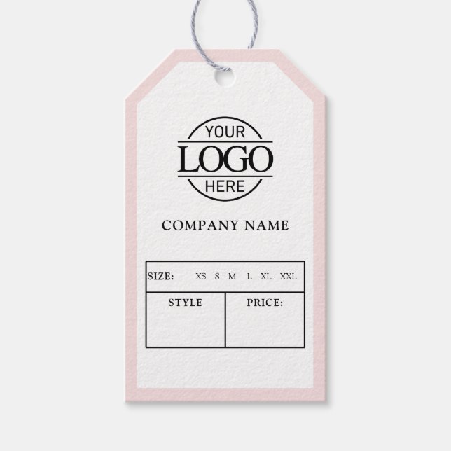 Étiquette de prix de logo d'entreprise rose modern (Devant)