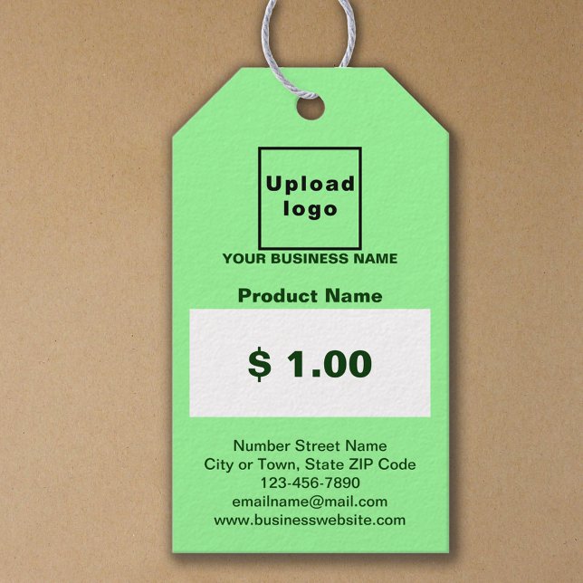 Étiquette de Prix de Produit Commercial de Couleur (Light green color business product price tag)