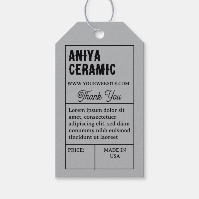 Étiquette de prix de produit de typographie rétro  (Devant)