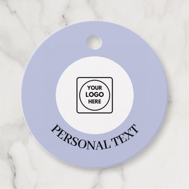 Étiquette de prix de texte de logo bleu poudré (Devant)