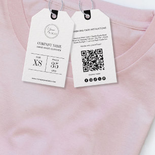 Étiquette de prix de vêtement à code QR minimalist