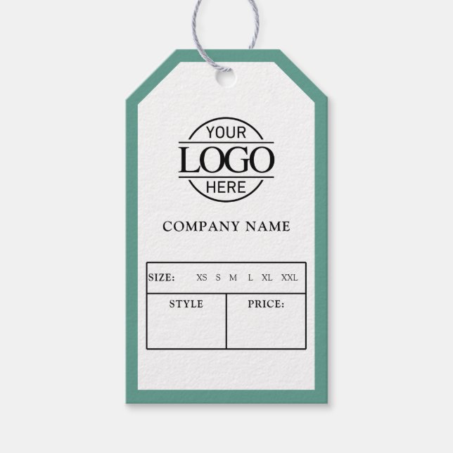 Étiquette de prix de vêtement avec logo d'entrepri (Devant)