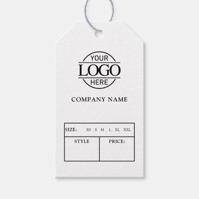 Étiquette de prix de vêtement avec logo d'entrepri (Devant)