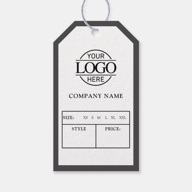 Étiquette de prix de vêtement avec logo d'entrepri (Devant)