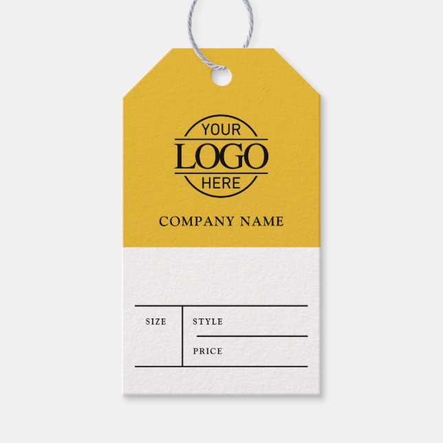 Étiquette de prix de vêtement avec logo d'entrepri (Devant)