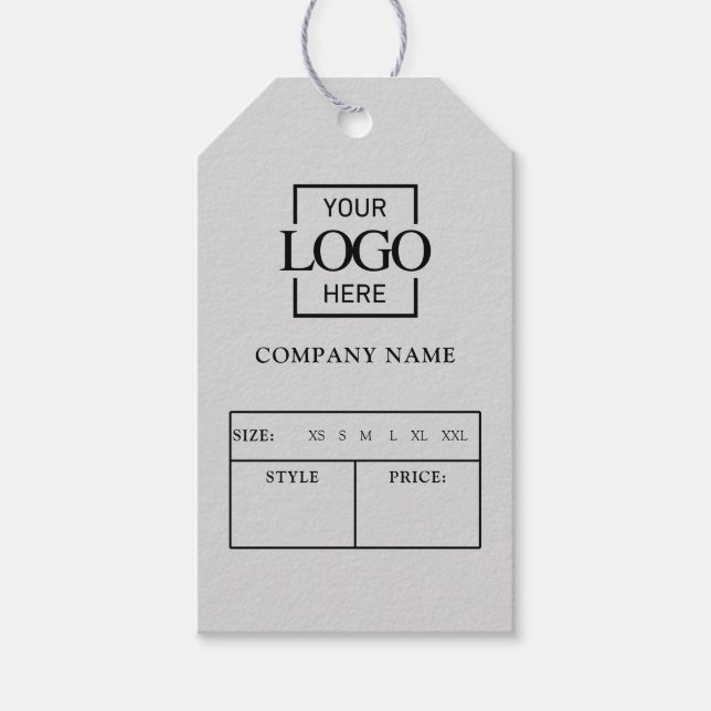 Étiquette de prix de vêtement avec logo d'entrepri (Devant)