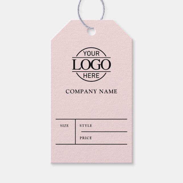 Étiquette de prix de vêtement avec logo simple d'e (Devant)