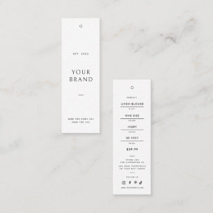 Étiquette de prix de vêtement minimaliste