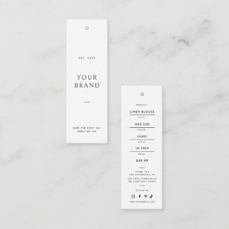 Étiquette de prix de vêtement minimaliste