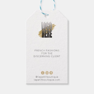 Étiquette de prix de vêtement Simple logo Blanc