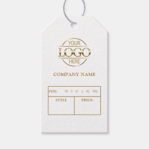 Étiquette de prix de vêtements avec logo d'entrepr