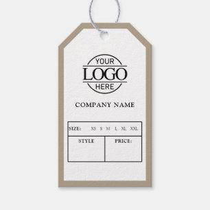 Étiquette de prix de vêtements avec logo d'entrepr