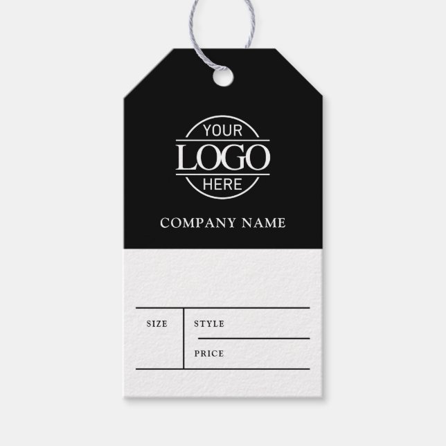 Étiquette de prix de vêtements avec logo simple d' (Devant)