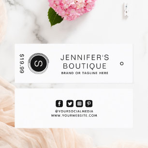 Étiquette de prix de vêtements de boutique Monogra