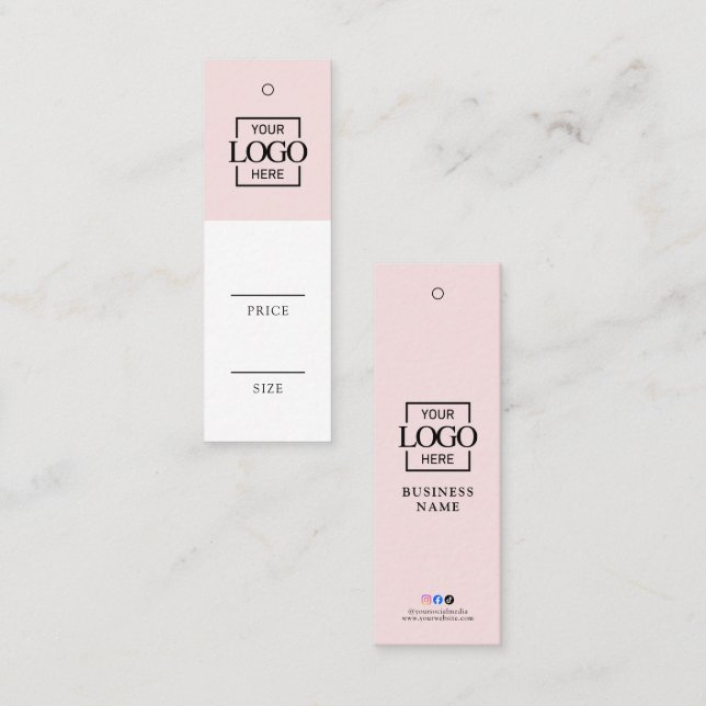 Étiquette de prix de vêtements de logo d'entrepris (Devant / Derrière)