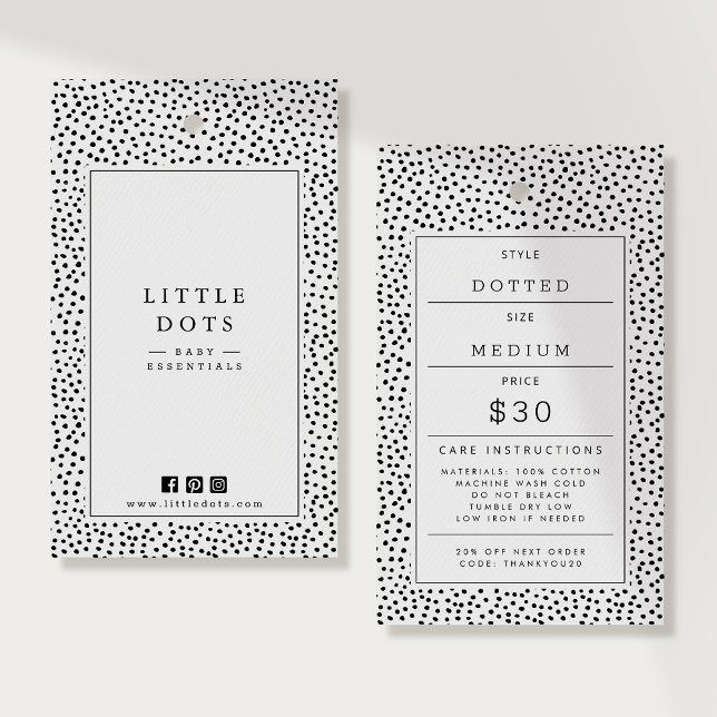 Étiquette de prix de vêtements pour bébé à pois no (Créateur téléchargé)