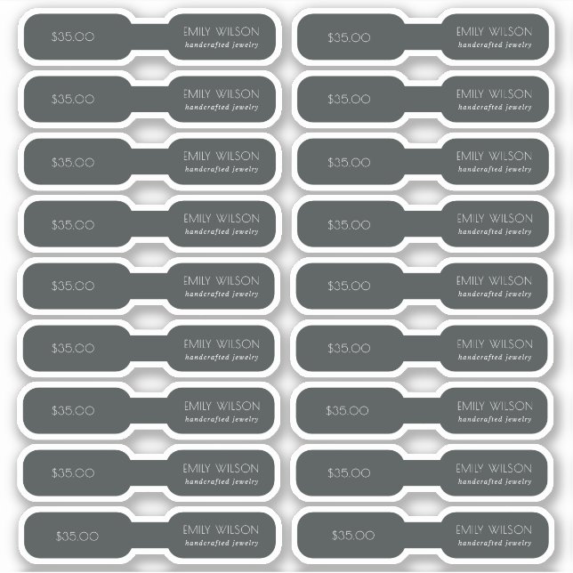 Étiquette de prix minimal simple Black Dark (Devant)