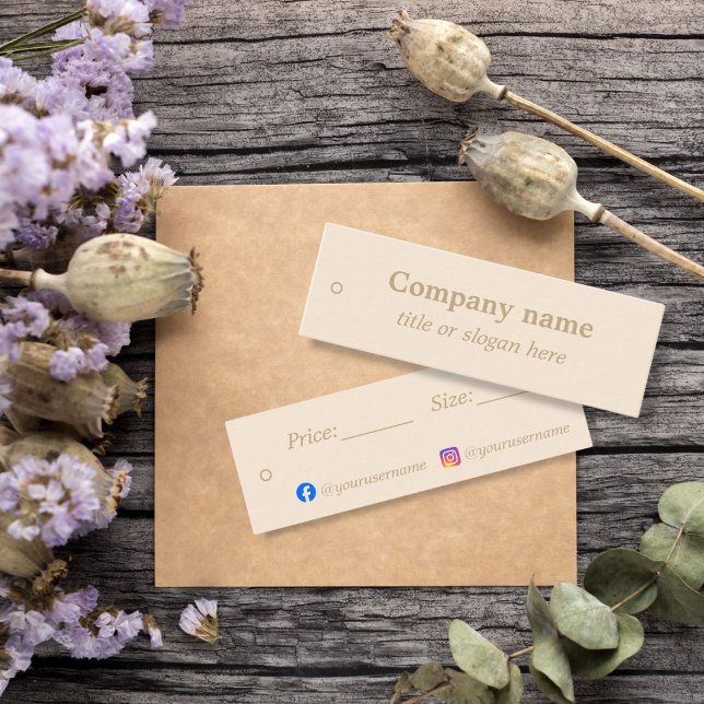 Étiquette de prix minimaliste beige simple (Créateur téléchargé)
